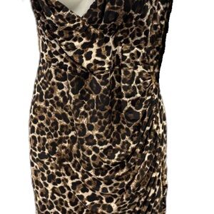 Elegant Asymmetrical Leopard Print Dress